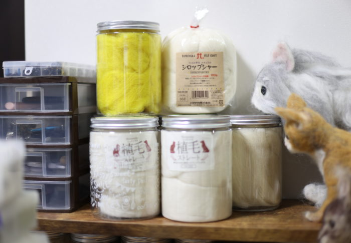 羊毛フェルト収納