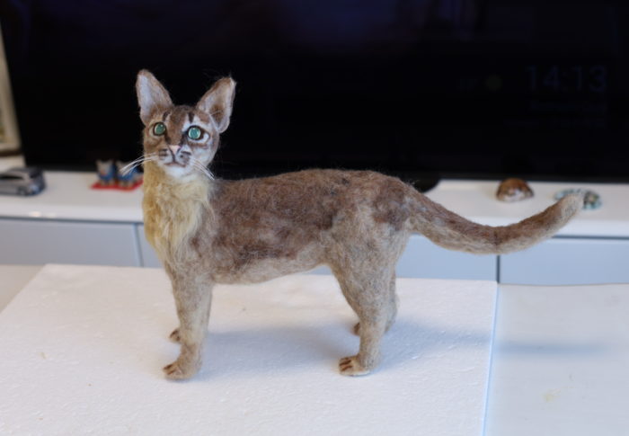 羊毛フェルトでアビシニアン種（猫）を作る２