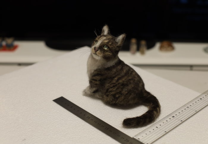 羊毛フェルトでサバトラホワイトミックスを作る