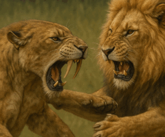 サーベルタイガー vs ライオン ― 勝つのはどっち？