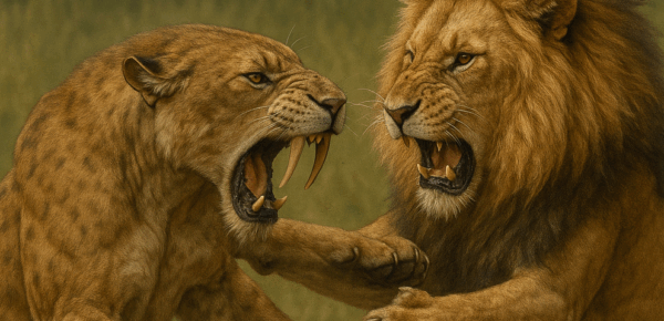 サーベルタイガー vs ライオン ― 勝つのはどっち？